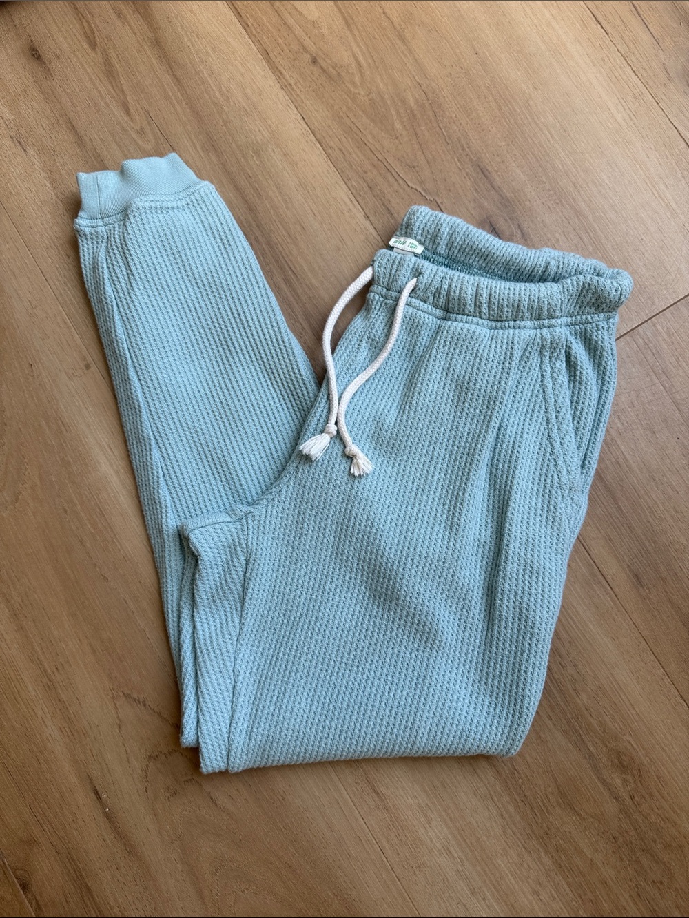 Aerie  Light Teal Waffle Knit Jogger Pants